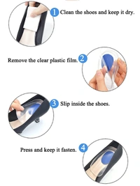 GRAH SANGRAH® Heel Cups Silicon Heel Pad for Heel Ankle Pain, Heel Spur Shoe Support Pad for Men and Women Shock Cushion Pad for Heels (SHOE HEEL PAD) - Gel Silicon